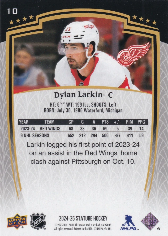 2024-25 UD Stature - Dylan Larkin #10