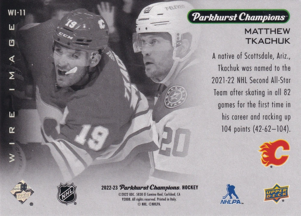 2022-23 UD Parkhurst Champions - Matthew Tkachuk - Wire Image #WI-11