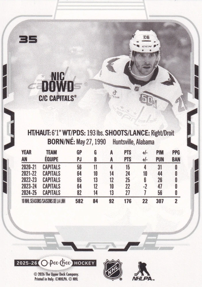 2025-26 UD O-Pee-Chee - Nic Dowd #35