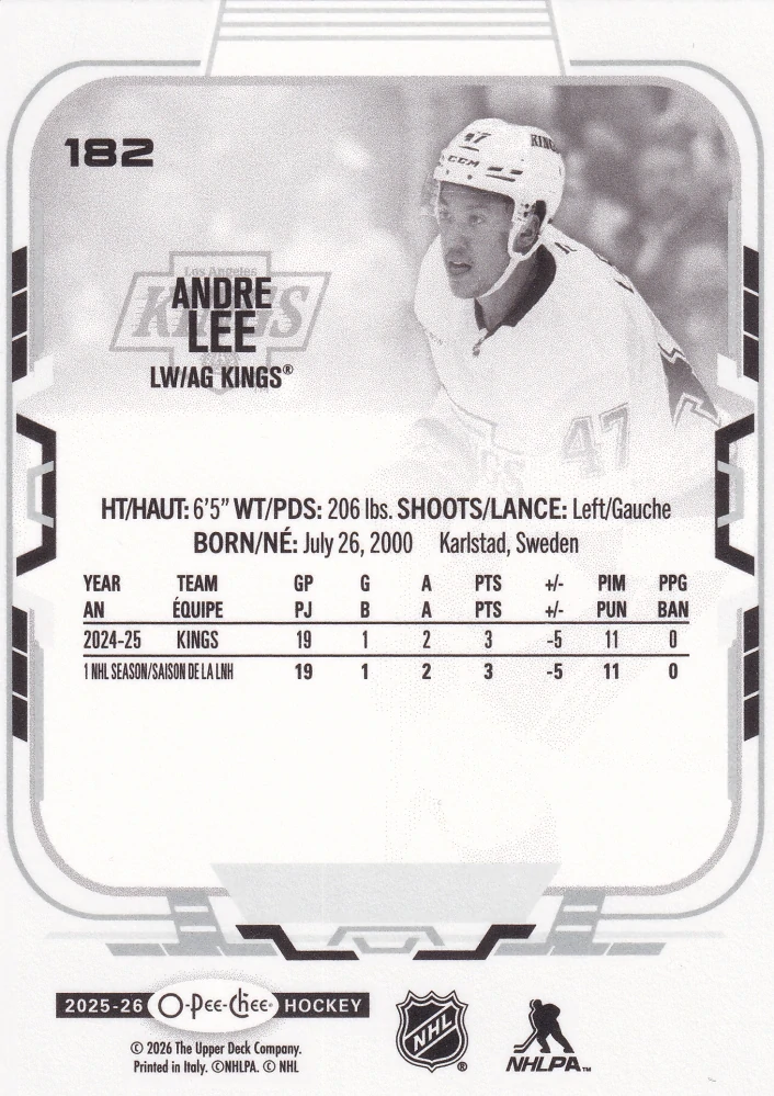 2025-26 UD O-Pee-Chee - Andre Lee #182