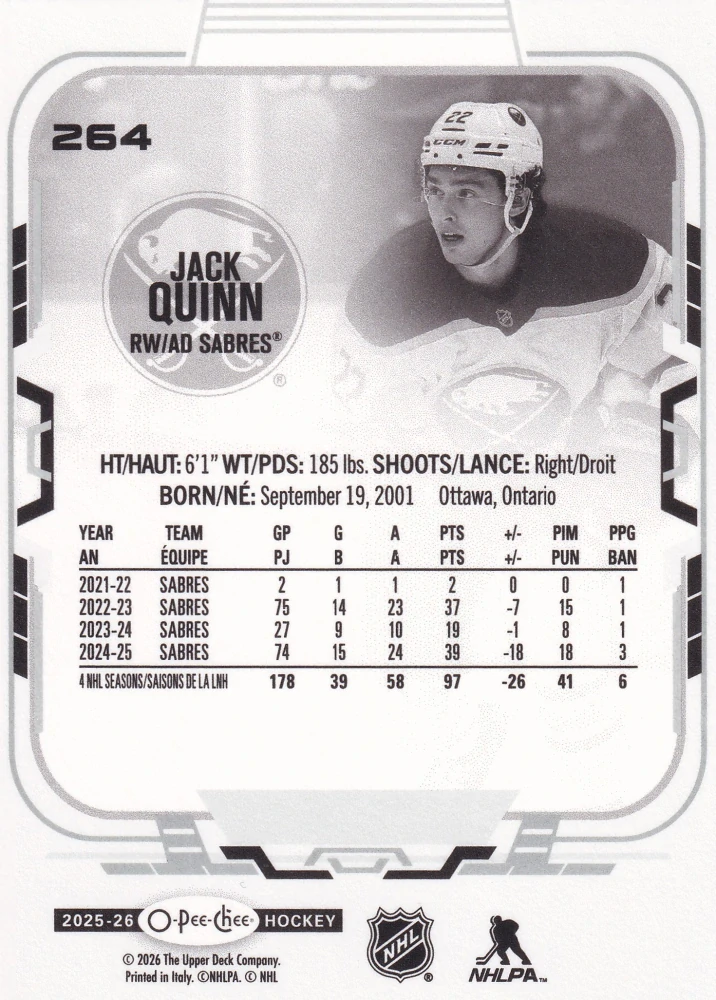 2025-26 UD O-Pee-Chee - Jack Quinn #264