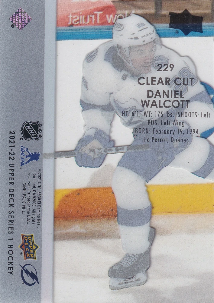 2021-22 UD Series 1 - Daniel Walcott - Young Guns - Clear-Cut #229