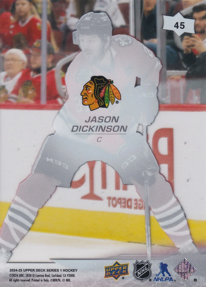 2024-25 UD Series 1 - Jason Dickinson - Clear Cut #45