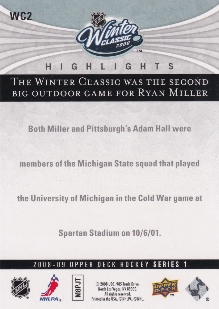 2008-09 UD Series 1 - Ryan Miller - Winter Classic Highlights #WC2