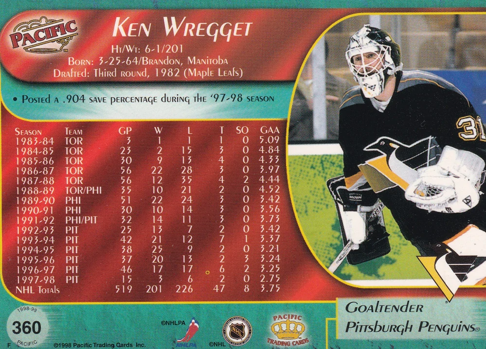 1998-99 Pacific - Ken Wregget #360