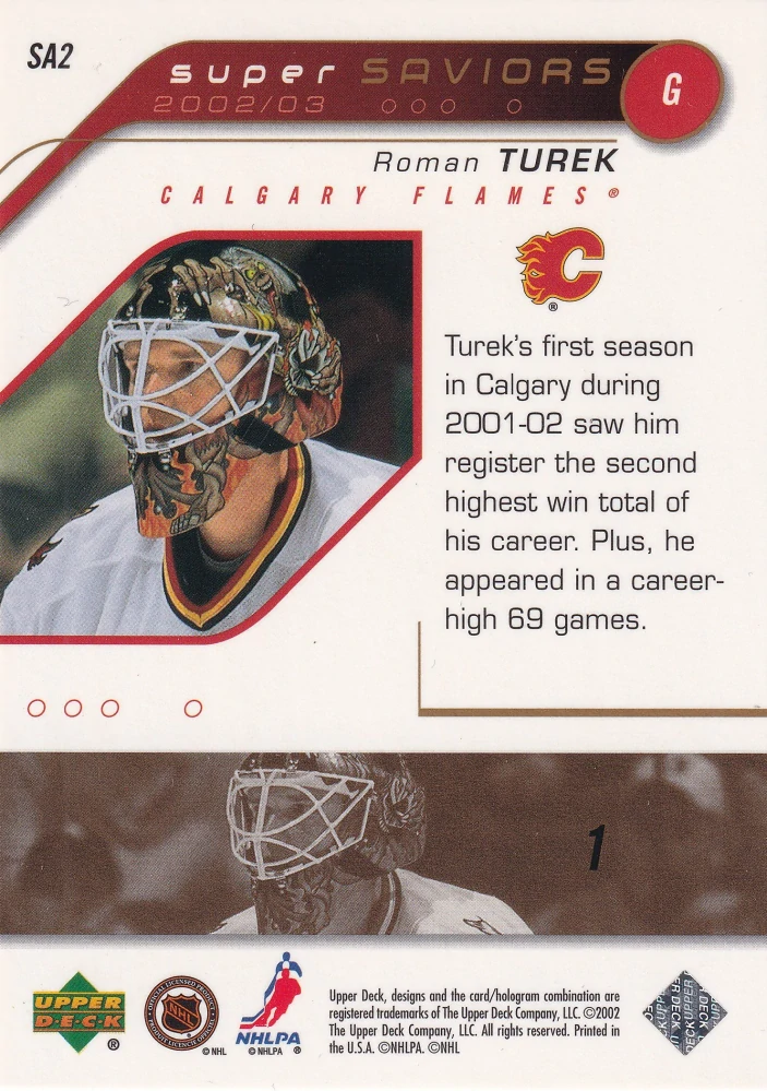 2002-03 UD Series 1 - Roman Turek - Super Saviors #SA2