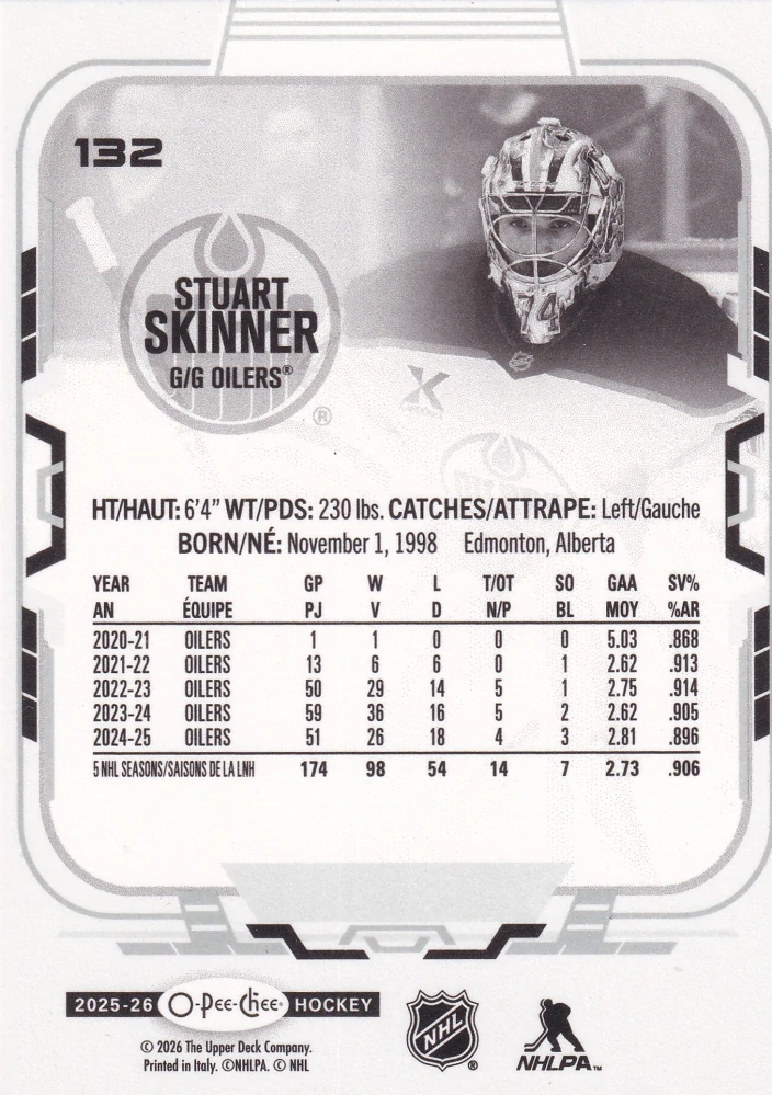 2025-26 UD O-Pee-Chee - Stuart Skinner #132