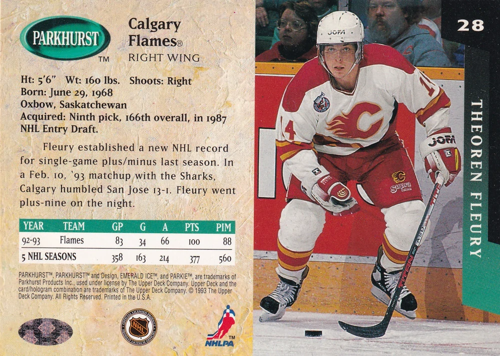 1993-94 Parkhurst - Theoren Fleury #28