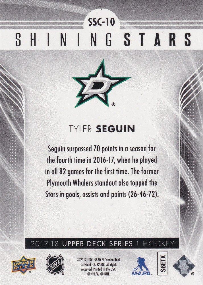 2017-18 UD Series 1 - Tyler Seguin - Shining Stars #SSC-10