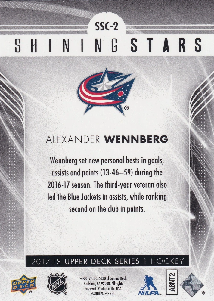 2017-18 UD Series 1 - Alexander Wennberg - Shining Stars Red #SSC-2