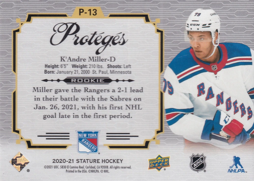 2020-21 UD Stature - K'Andre Miller - Proteges #P-13