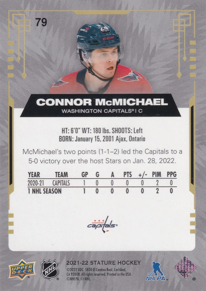 2021-22 UD Stature - Connor McMichael #79