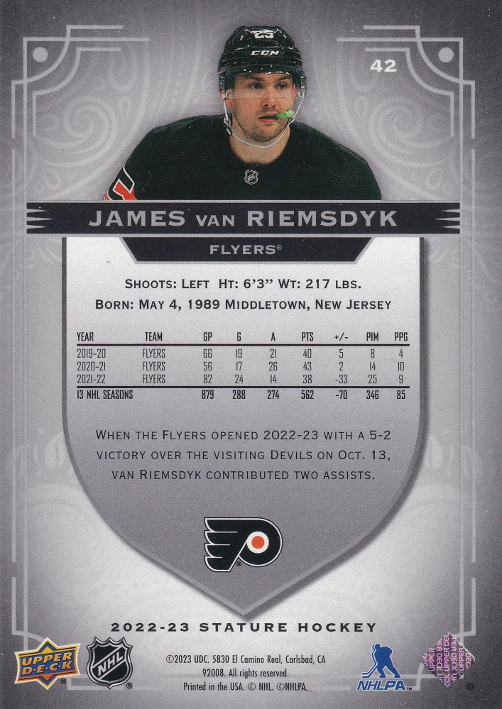 2022-23 UD Stature - James van Riemsdyk #42