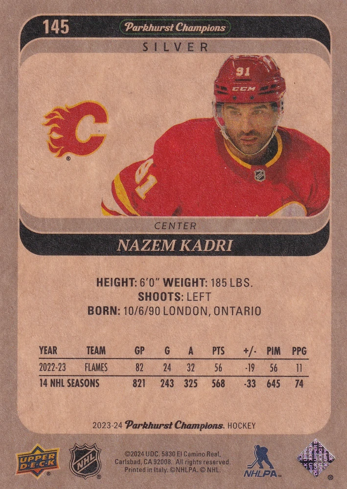 2023-24 UD Parkhurst Champions - Nazem Kadri - Silver #145