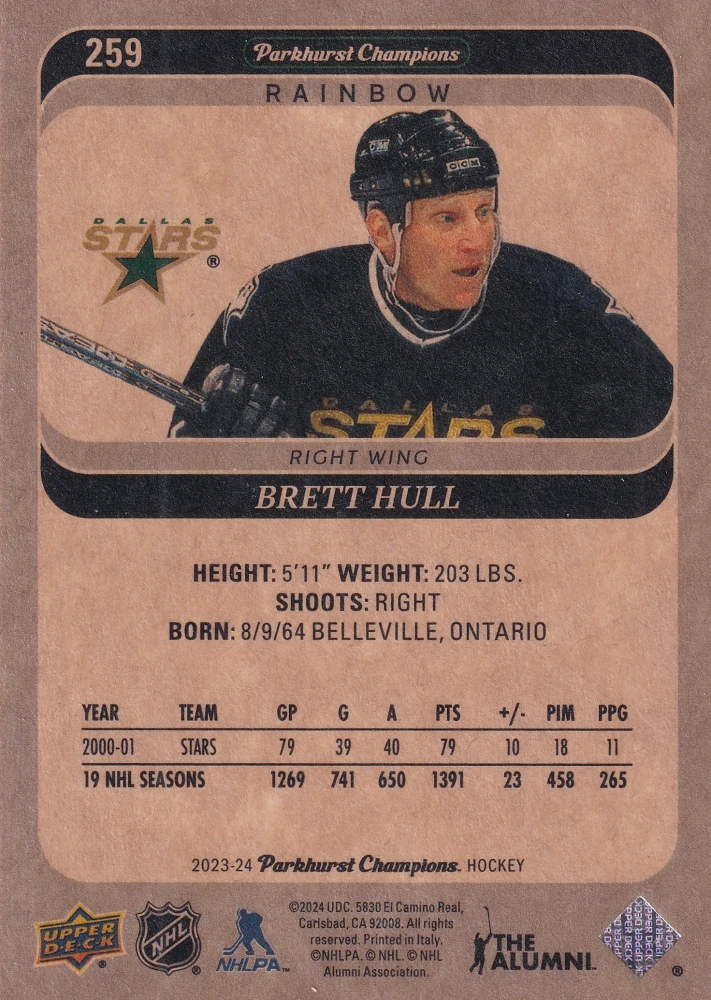 2023-24 UD Parkhurst Champions - Brett Hull - Rainbow #259