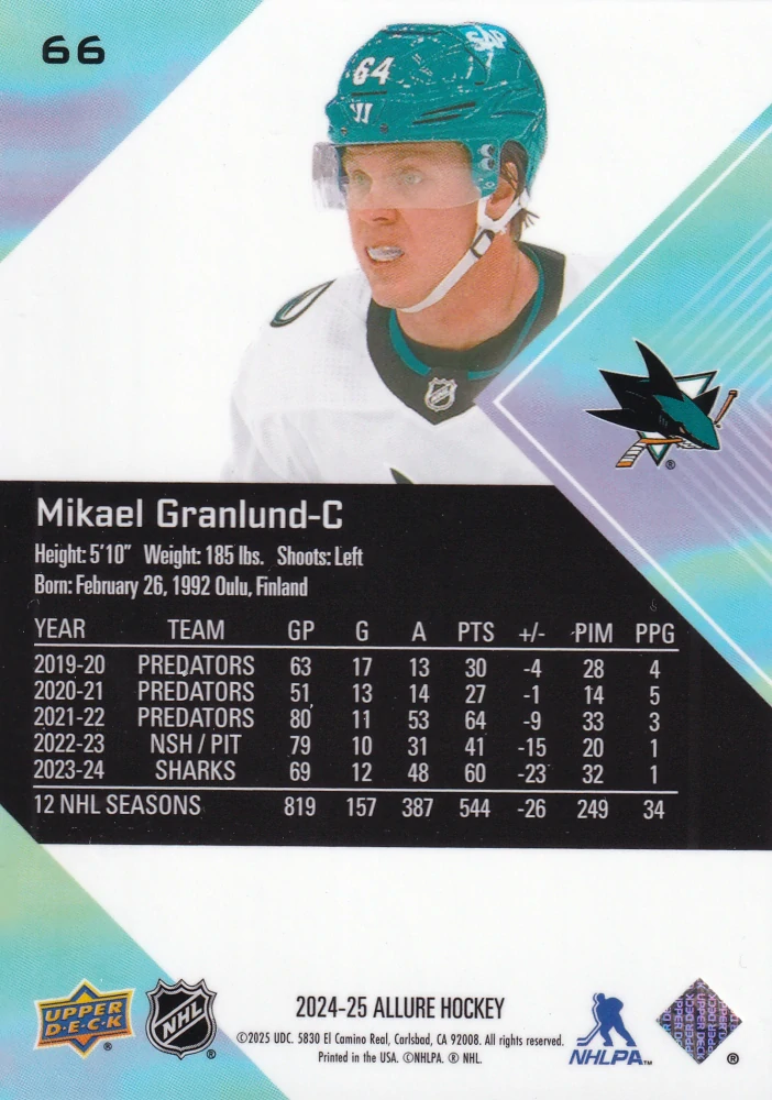 2024-25 UD Allure - Mikael Granlund #66
