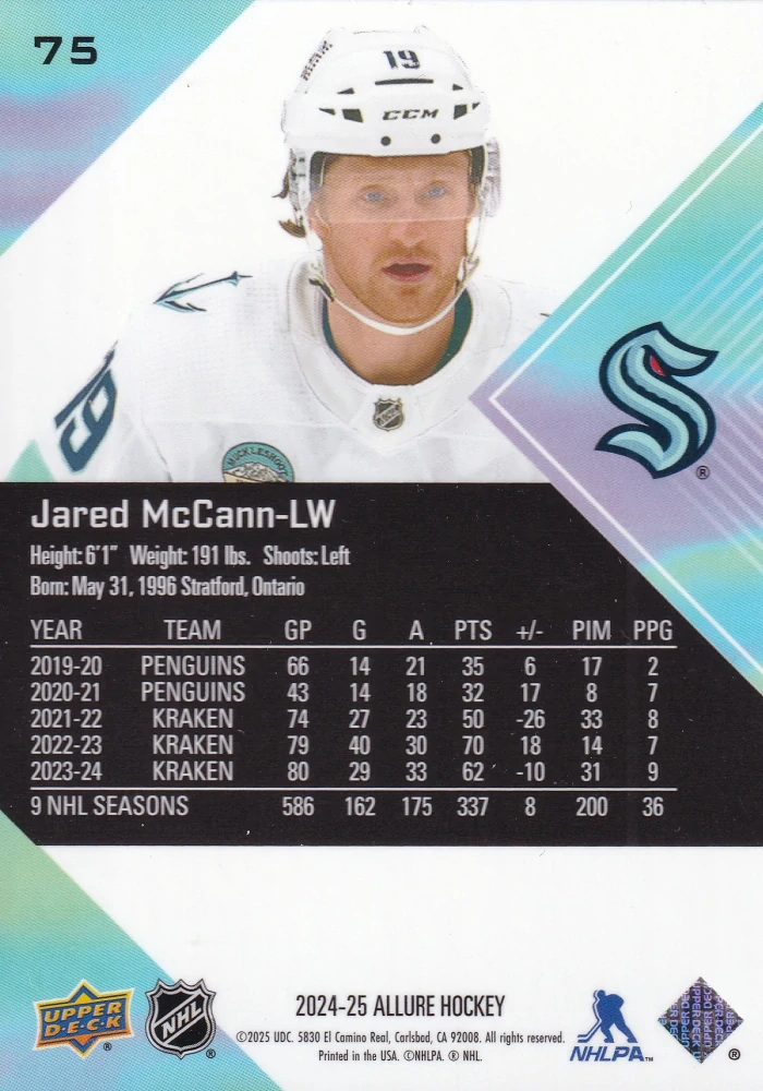 2024-25 UD Allure - Jared McCann #75