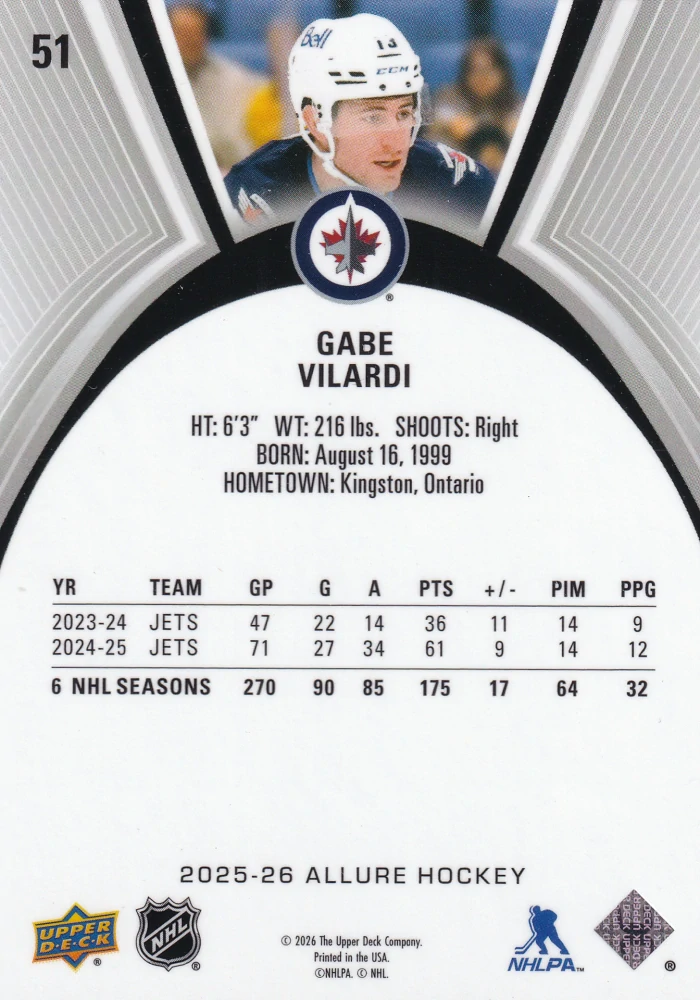 2025-26 UD Allure - Gabe Vilardi #51