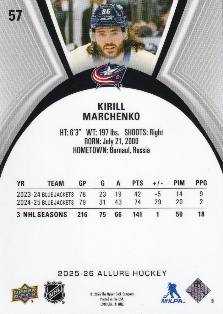 2025-26 UD Allure - Kirill Marchenko #57