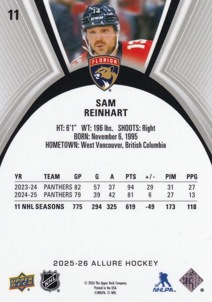 2025-26 UD Allure - Sam Reinhart #11