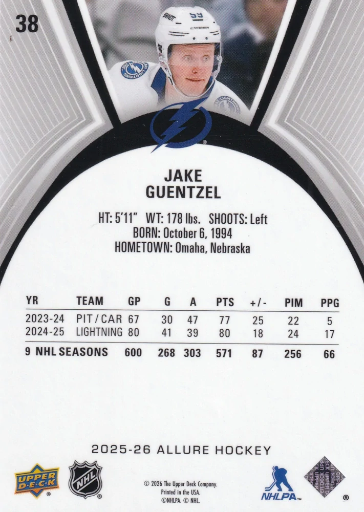2025-26 UD Allure - Jake Guentzel #38
