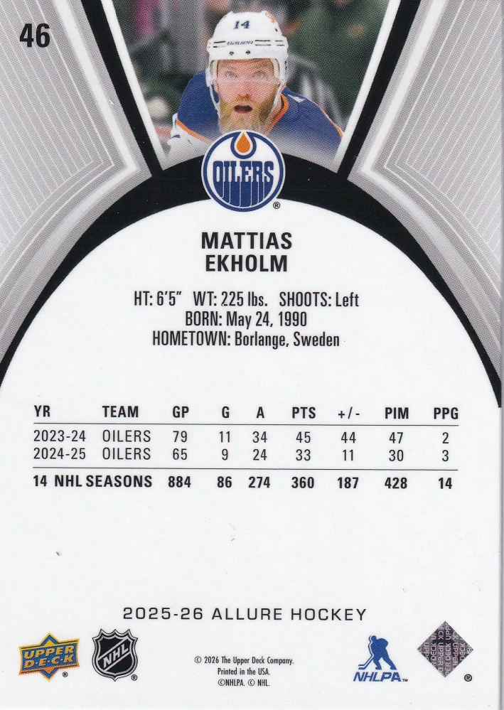 2025-26 UD Allure - Mattias Ekholm #46