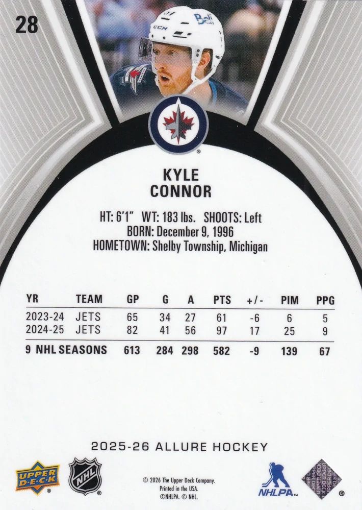 2025-26 UD Allure - Kyle Connor #28