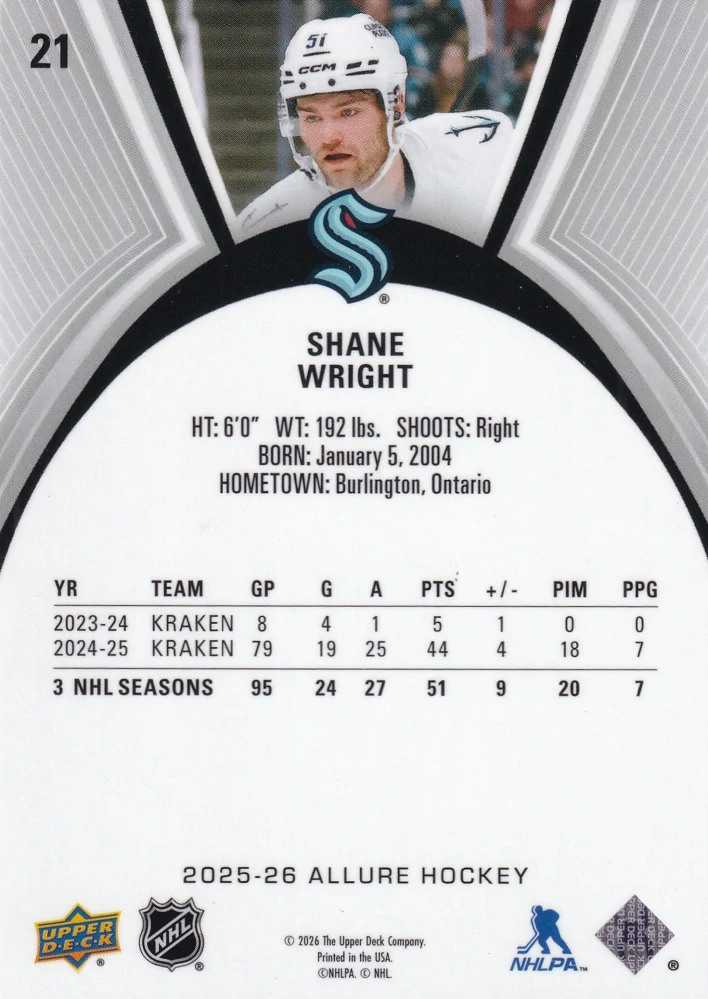 2025-26 UD Allure - Shane Wright #21