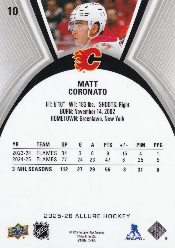 2025-26 UD Allure - Matt Coronato #10