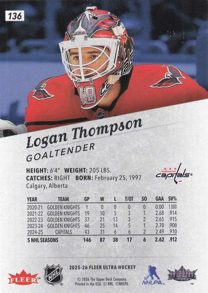 2025-26 UD Fleer Ultra - Logan Thompson #136