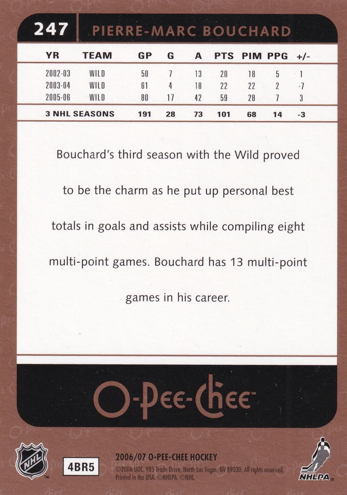 2006-07 UD O-Pee-Chee - Pierre-Marc Bouchard #247