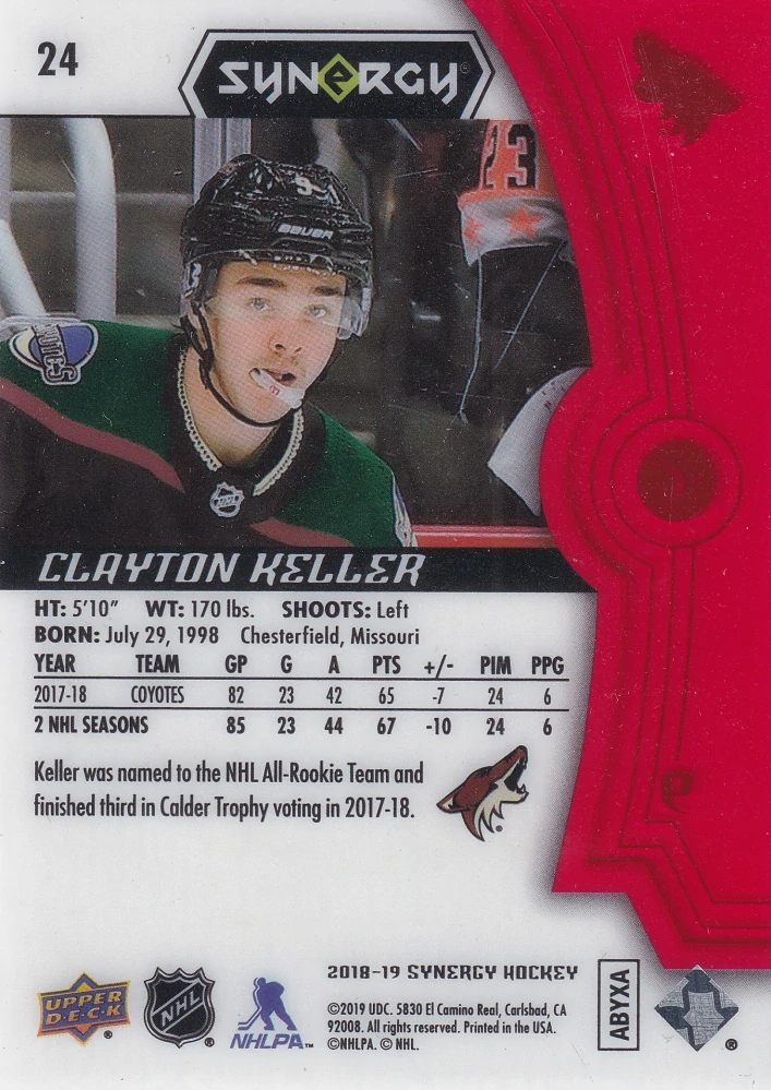 2018-19 UD Synergy - Clayton Keller #24