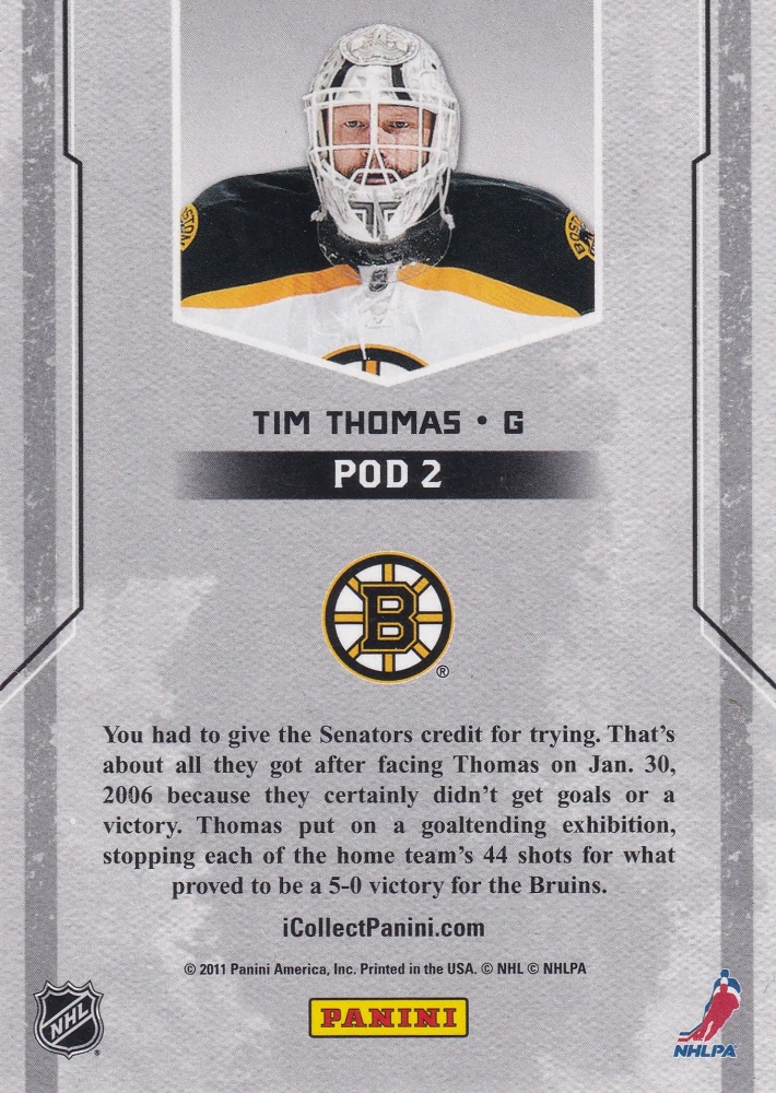 2011 Panini Player of The Day - Tim Thomas #POD2