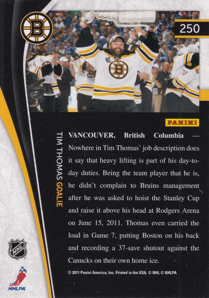 2011-12 Pinnacle - Tim Thomas #250