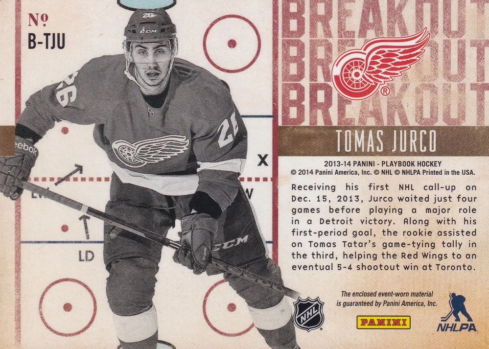 2013-14 Panini Playbook - Tomáš Jurčo - Breakout Materials /199 #B-TJU
