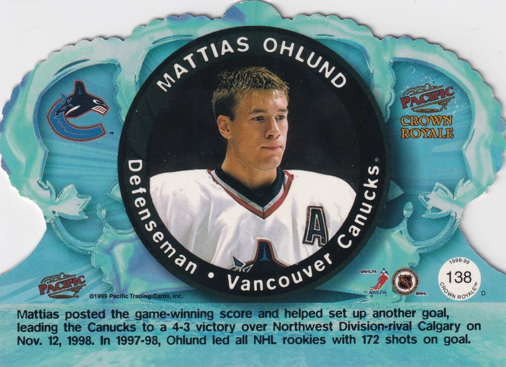 1998-99 Pacific Crown Royale - Mattias Ohlund #138