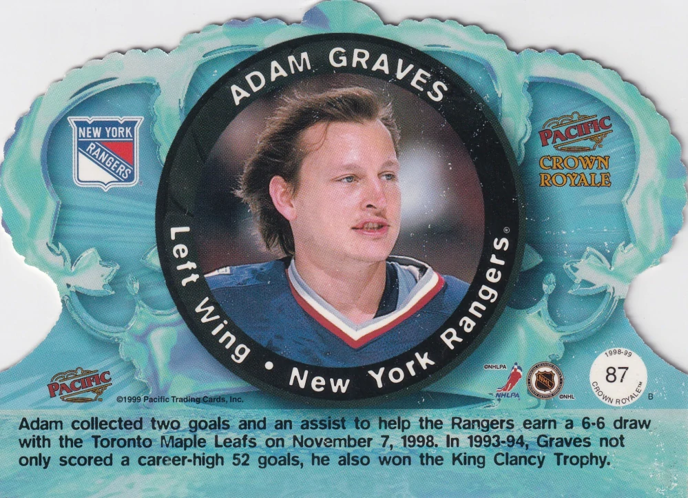 1998-99 Pacific Crown Royale - Adam Graves #87