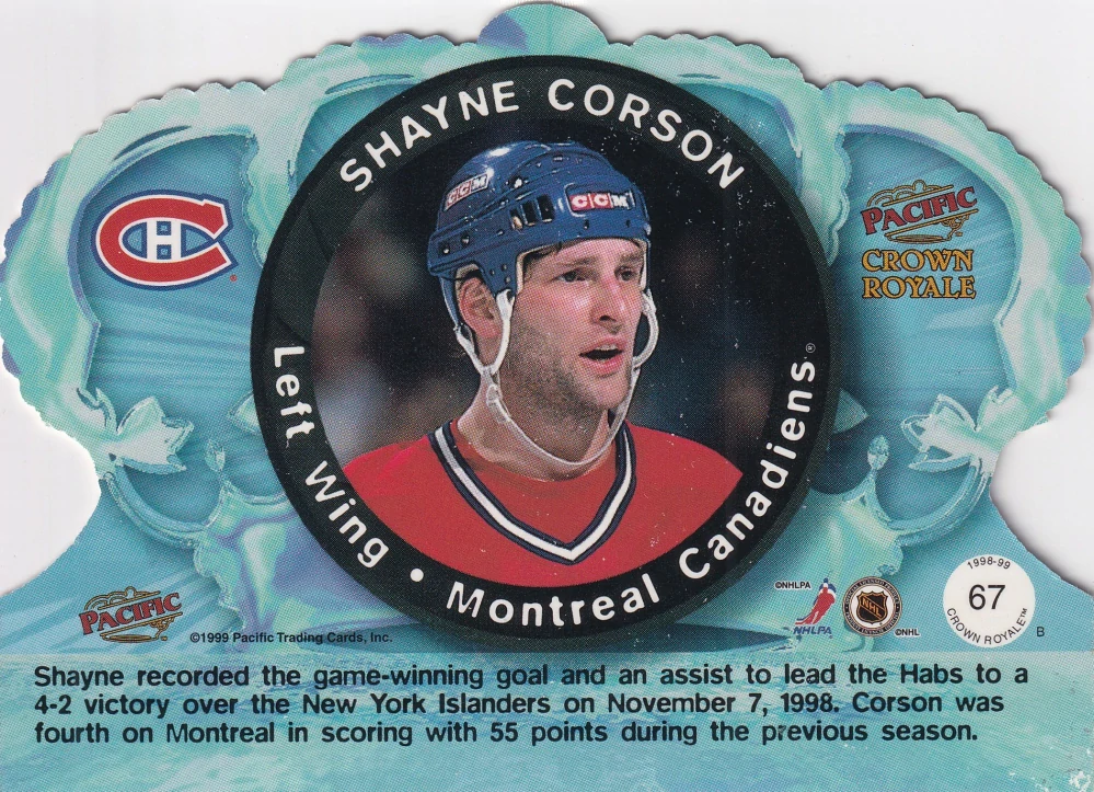 1998-99 Pacific Crown Royale - Shayne Corson #67