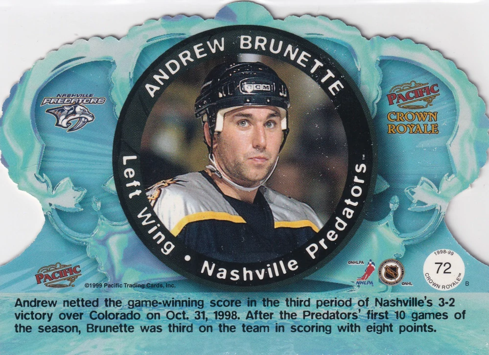 1998-99 Pacific Crown Royale - Andrew Brunette #72