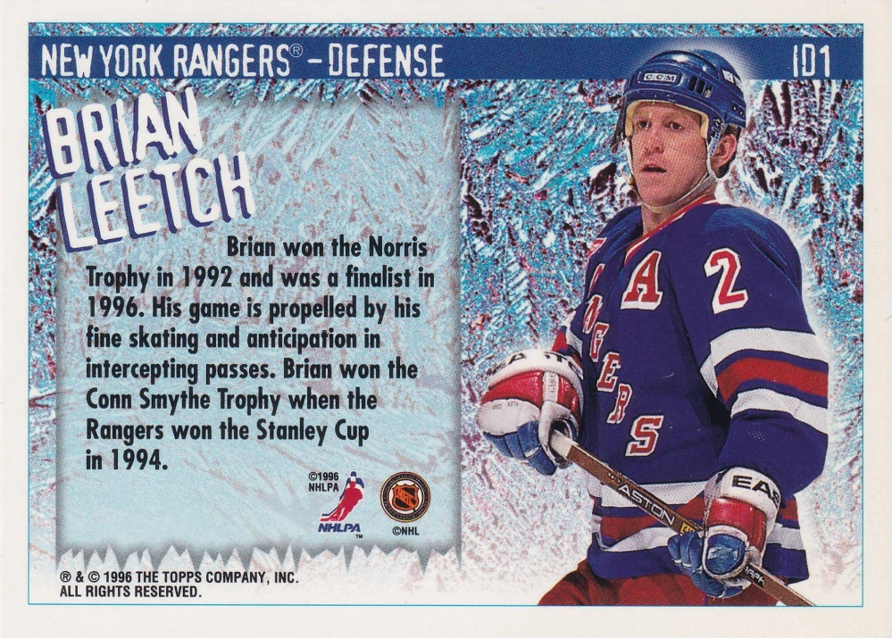 1996-97 Topps NHL Picks - Brian Leetch - Ice D #ID1
