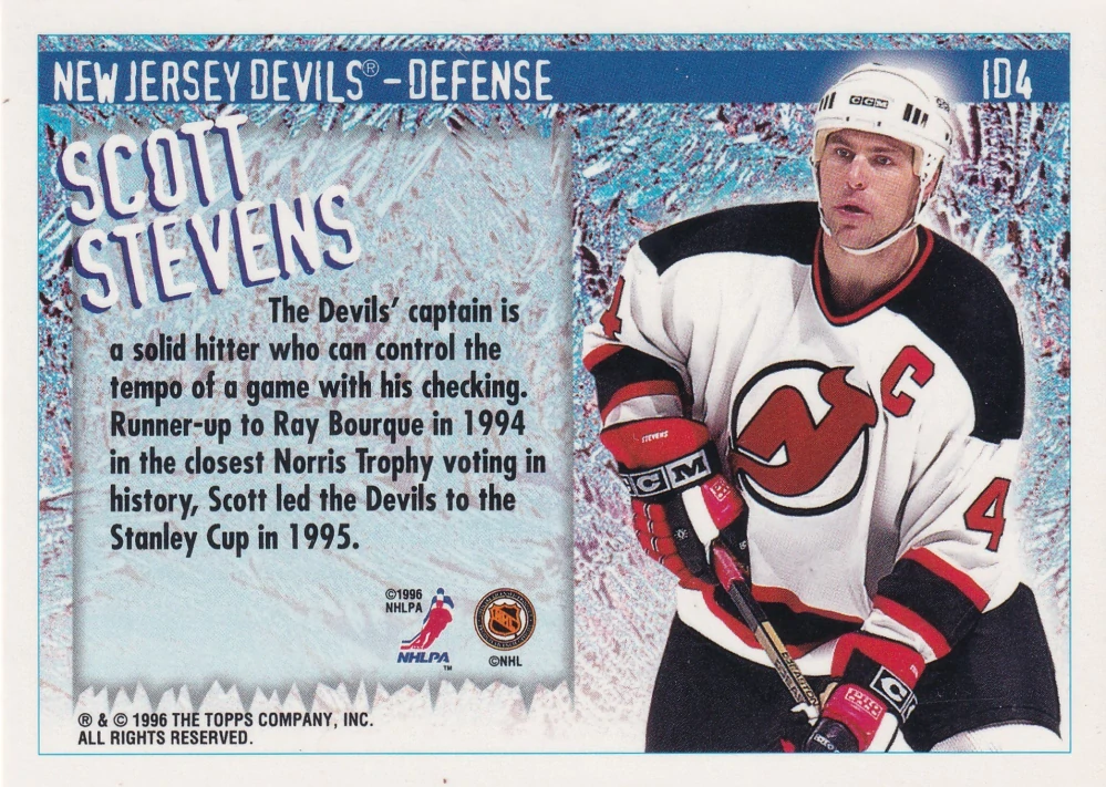 1996-97 Topps NHL Picks - Scott Stevens - Ice D #ID4