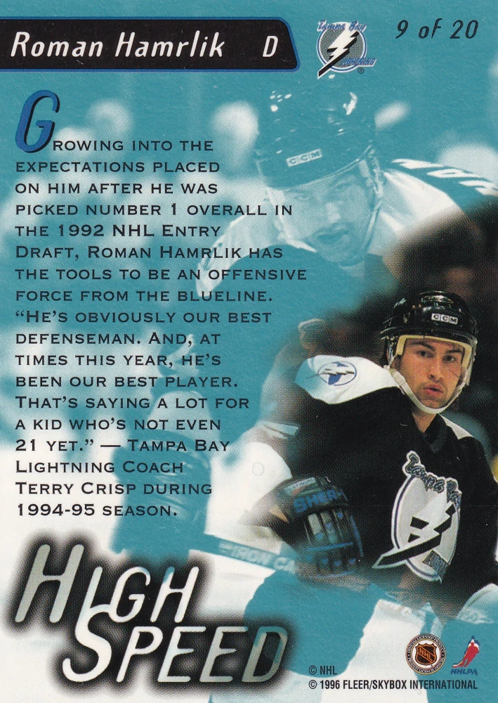 1995-96 Fleer Ultra Extra - Roman Hamrlík - High Speed #9