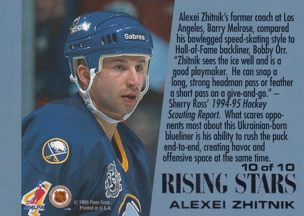 1995-96 Fleer Ultra - Alexei Zhitnik - Rising Stars #10