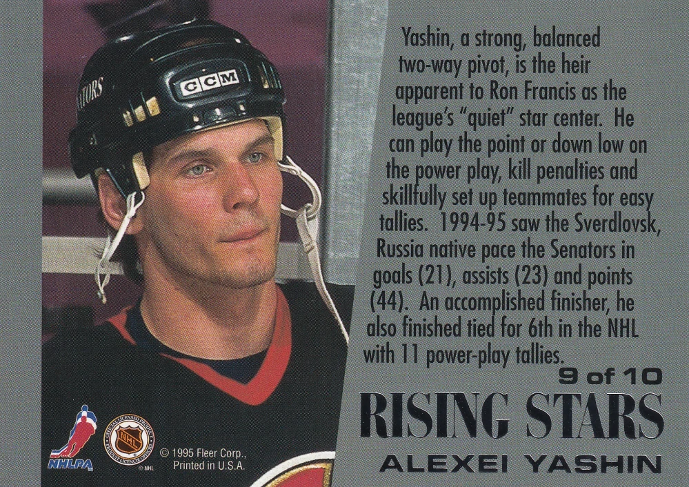 1995-96 Fleer Ultra - Alexei Yashin - Rising Stars #9