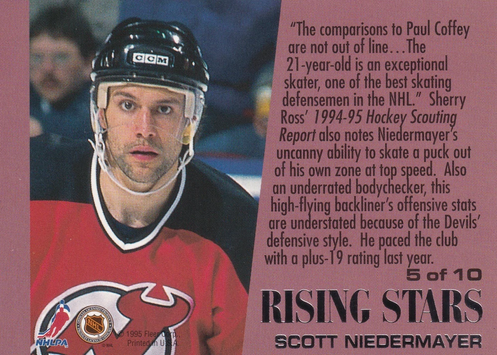 1995-96 Fleer Ultra - Scott Niedermayer - Rising Stars #5