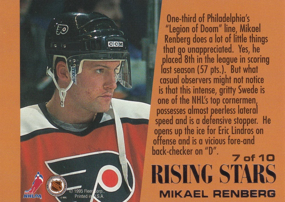 1995-96 Fleer Ultra - Mikael Renberg - Rising Stars #7