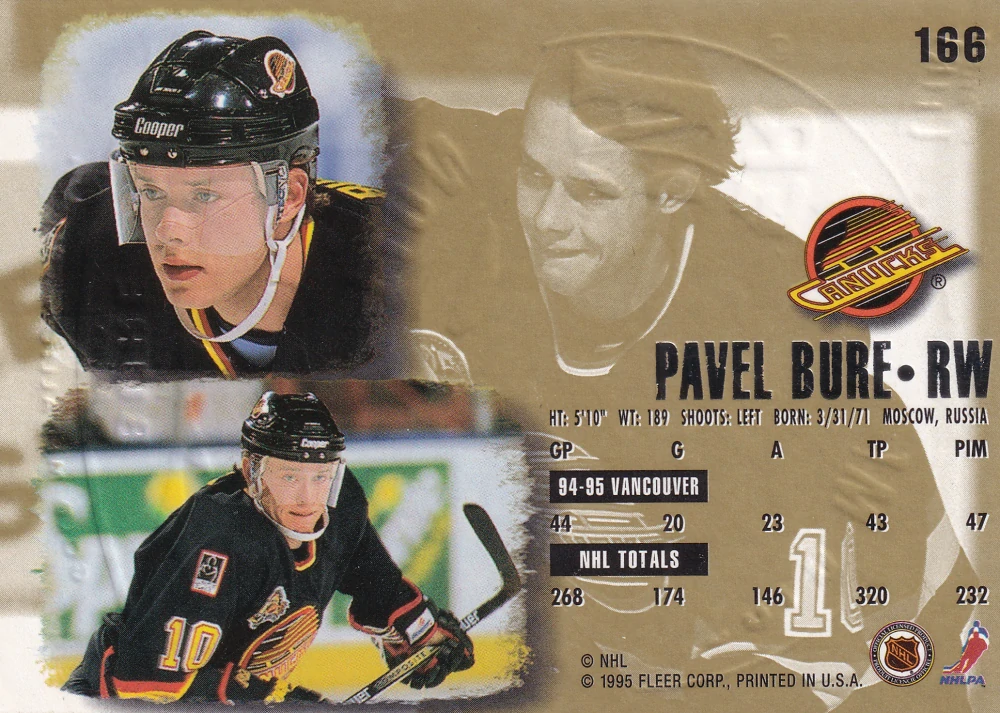 1995-96 Fleer Ultra - Pavel Bure - Gold Medallion #186