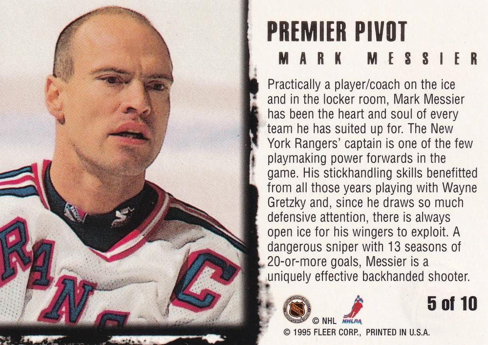 1995-96 Fleer Ultra - Mark Messier - Premier Pivot Gold Medallion #5