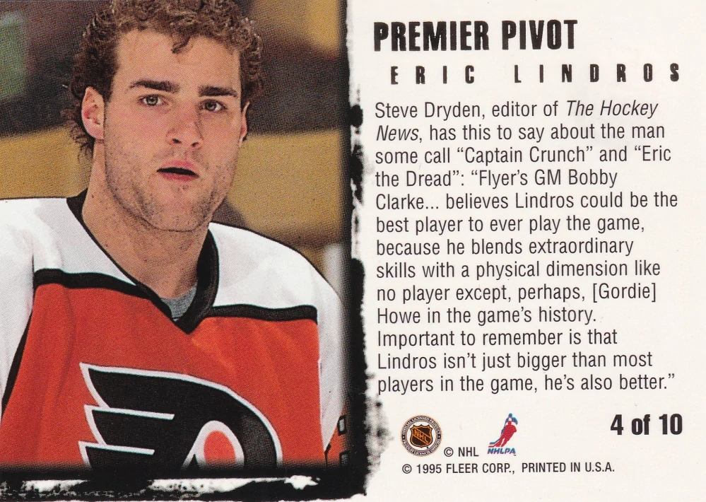 1995-96 Fleer Ultra - Eric Lindros - Premier Pivot Gold Medallion #4