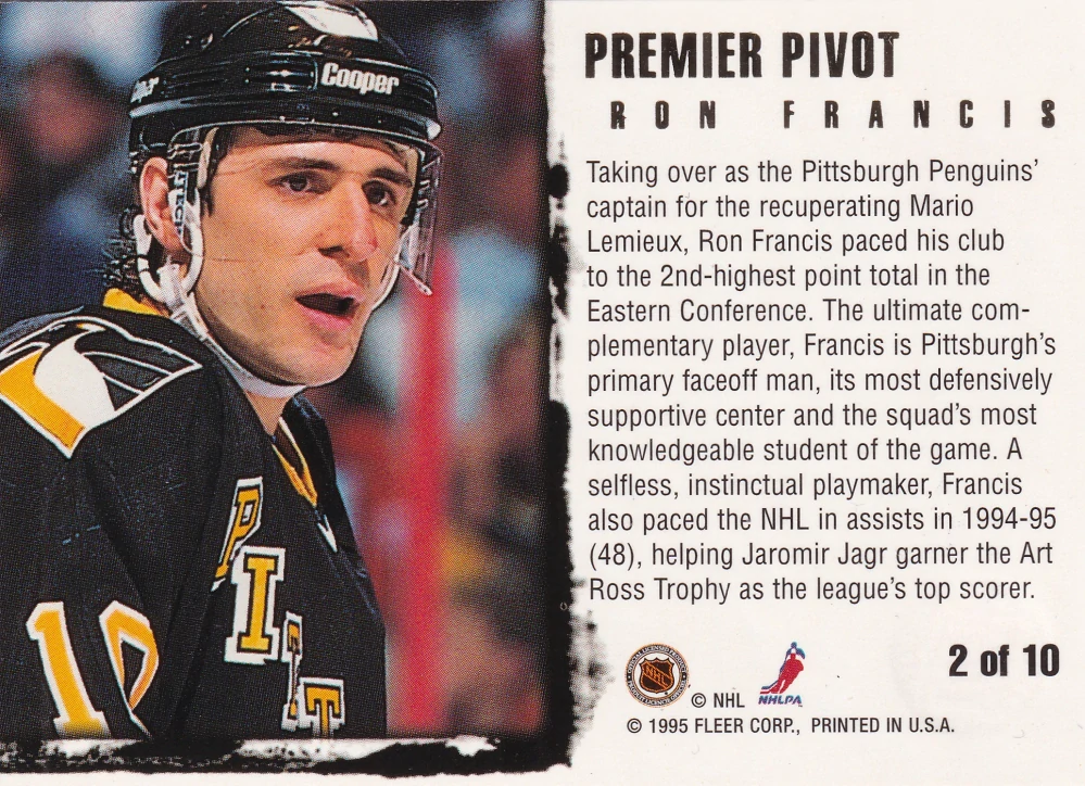 1995-96 Fleer Ultra - Ron Francis - Premier Pivot Gold Medallion #2